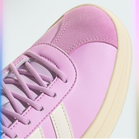 Adidas Women’s VL Court Bold Shoes Size 9 Bliss Lilac / Off White / Ice Lavender - Picture 7 of 8